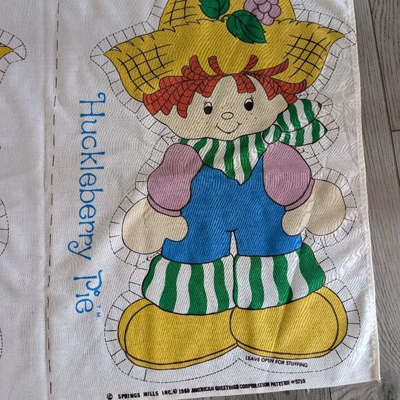 Vintage 1980s Huckleberry Pie Set Of 2 Pillow Panels Cut N Sew 23" - Picture 3 of 6